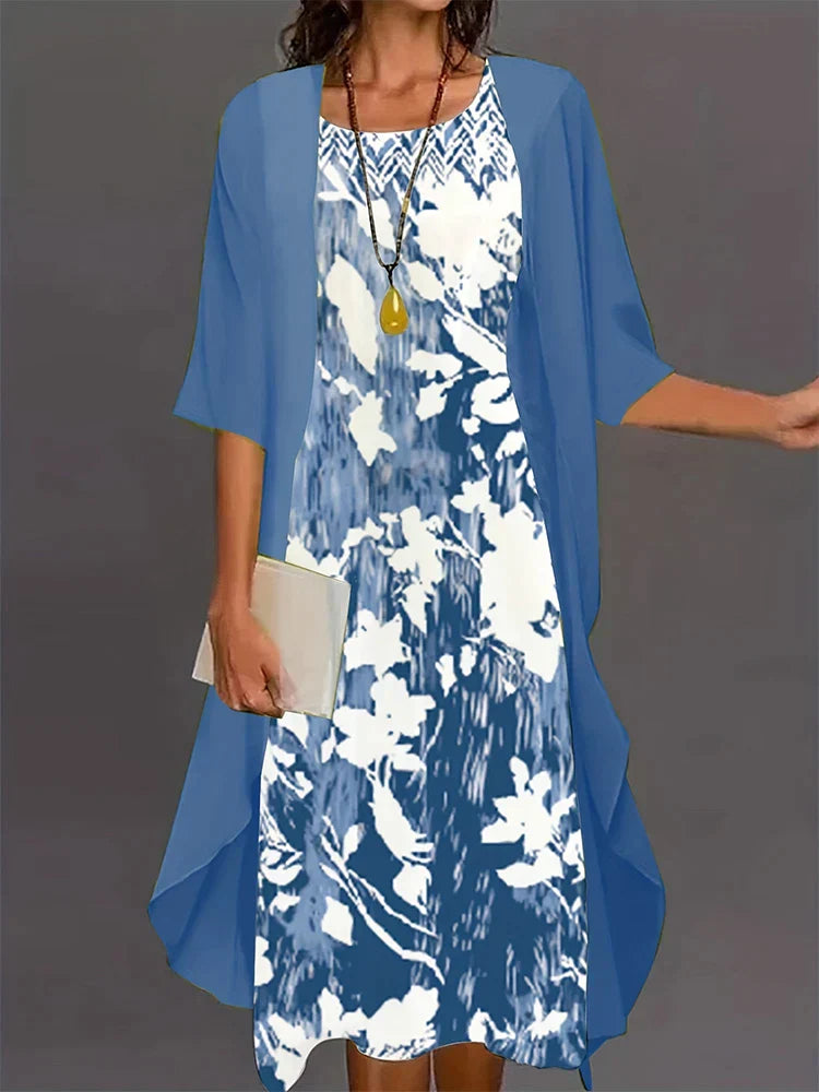 Autumn New Women' Floral Printed Long Dress Printed