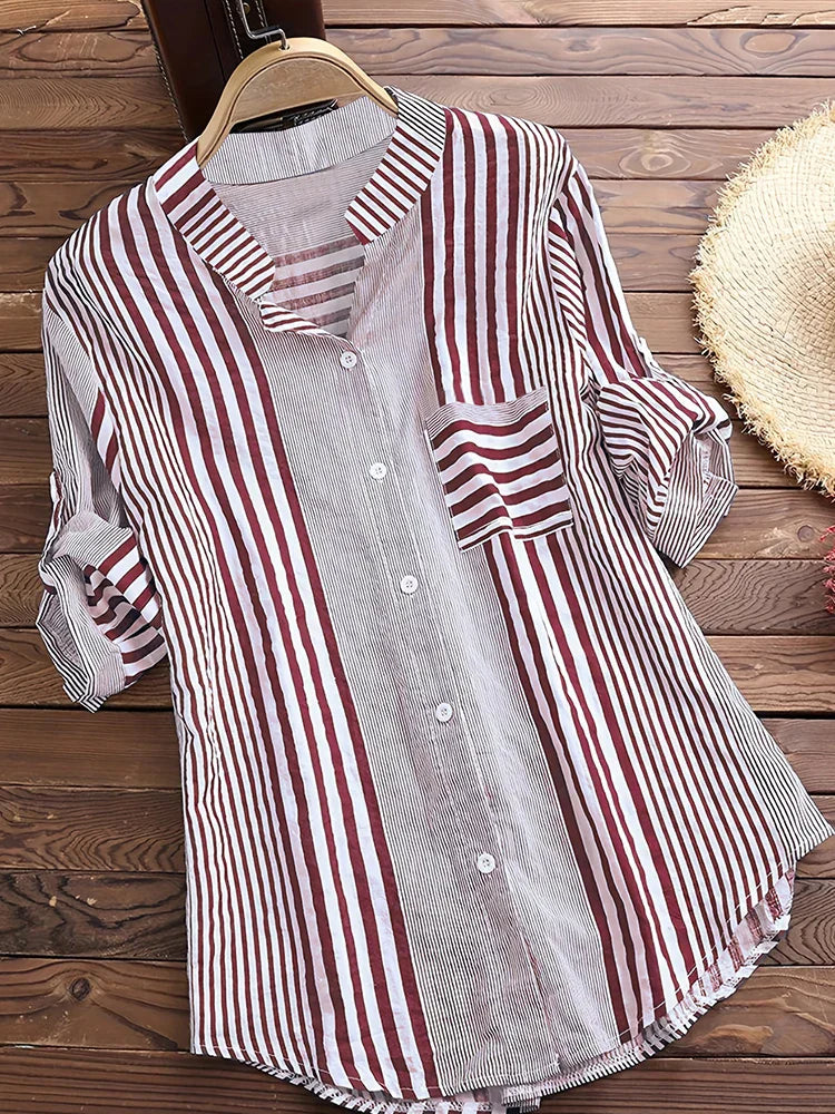 Casual Loose Cotton Linen Women Shirts Spring