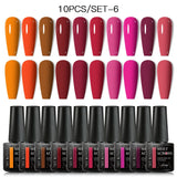 Nude Glitter Gel Nail Polish Set Purple Pink