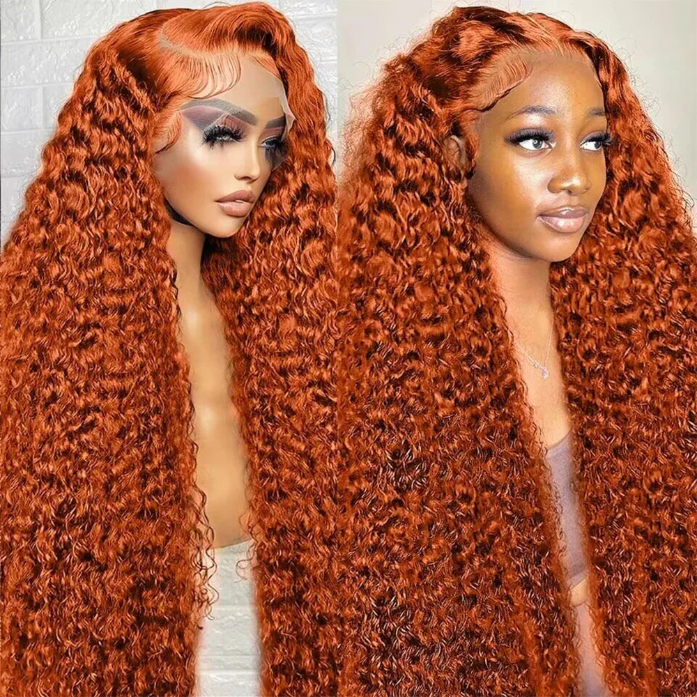 Ginger Orange 13X6 Curly Lace Front Wigs