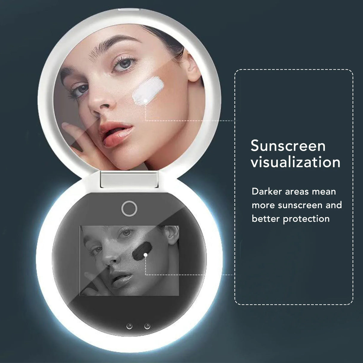 Sunscreen Testing Led Mirror With Uv Camera