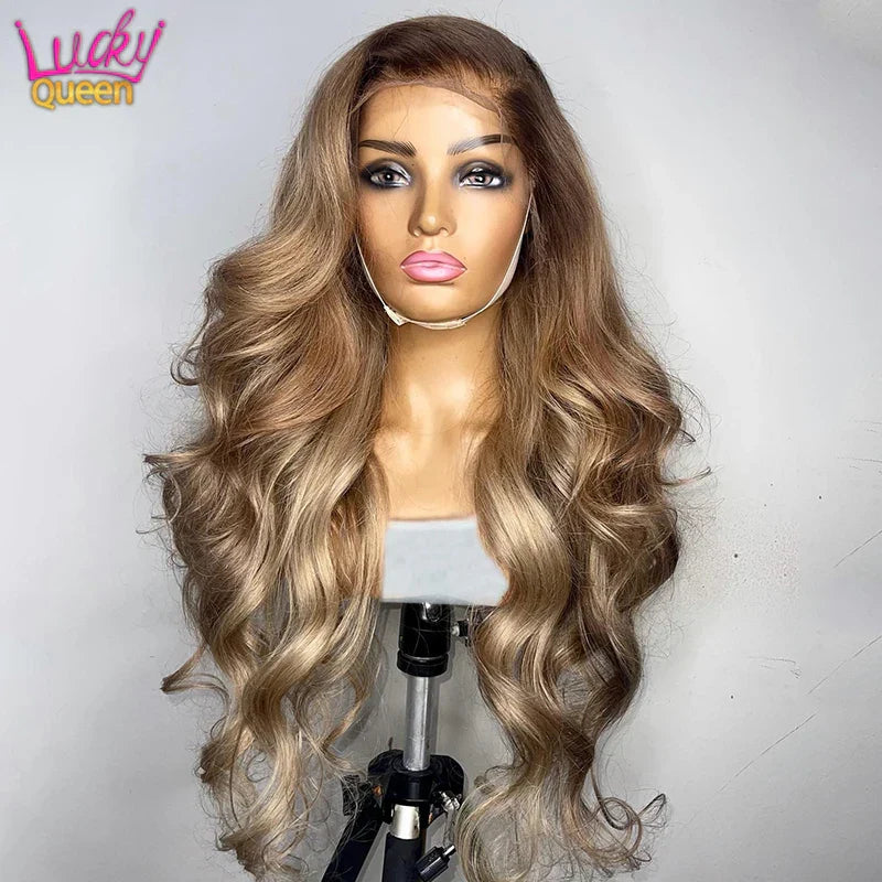 Ombre Blonde 13X4 Transparent Lace Front Human Hair