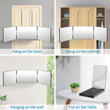 Way Mirror With Lights Cosmetic Mirror Trifold Hair
