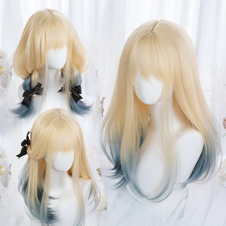 Msiwigs Women Synthetic Lolita Wig Long Straight Ombre