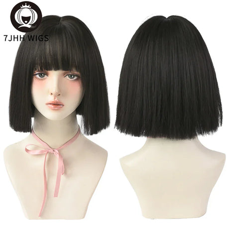 Jhh Wigs Black Short Bob Wig For Girl