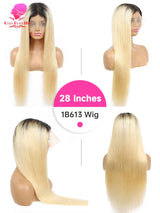 Blonde Ombre Human Hair Wigs Lace Frontal