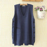 Womens Sweater Vest 4Xl Loose Solid V-Neck Side