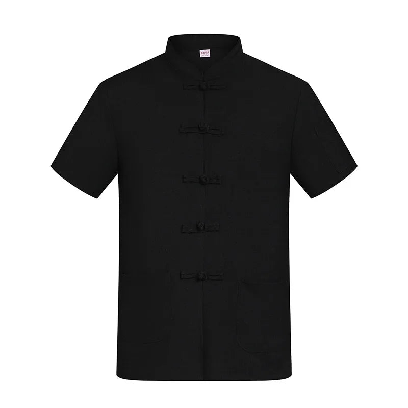 Overalls Chef Uniform Men' Kitchen Half Restaurant Catering