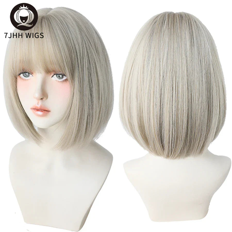 Jhh Wigs Black Short Bob Wig For Girl