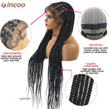 36'' Lace Front Knotless Box Braids Wig - Ombre Synthetic