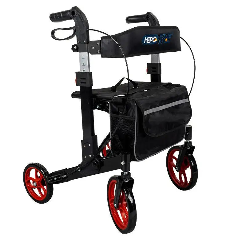 Elderly Trolley Walker With Four-Wheel Mobility Aids Aluminum