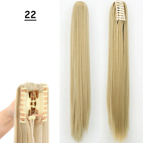 Synthetic Claw Clip On Ponytail Hair Extensions Long