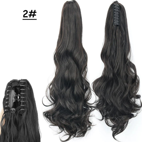 Synthetic Claw Clip On Ponytail Hair Extensions Long