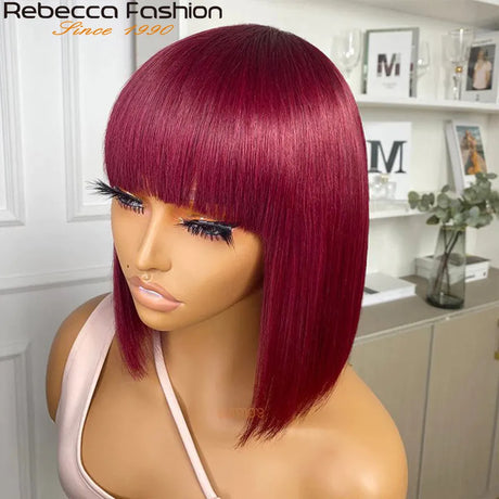 Colored Short D Straight Brazilian Human Hair