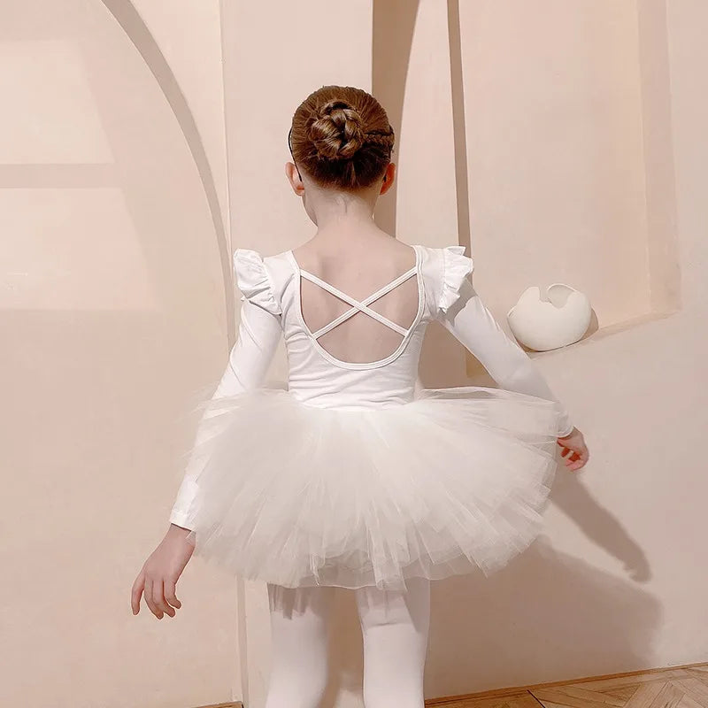 Girls Ballet Tutu Leotard Criss Cross Strap Back