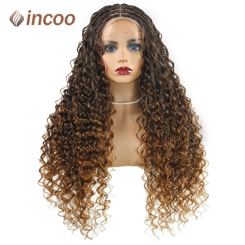 Bohemia Full Lace Box Braided Wig Synthetic