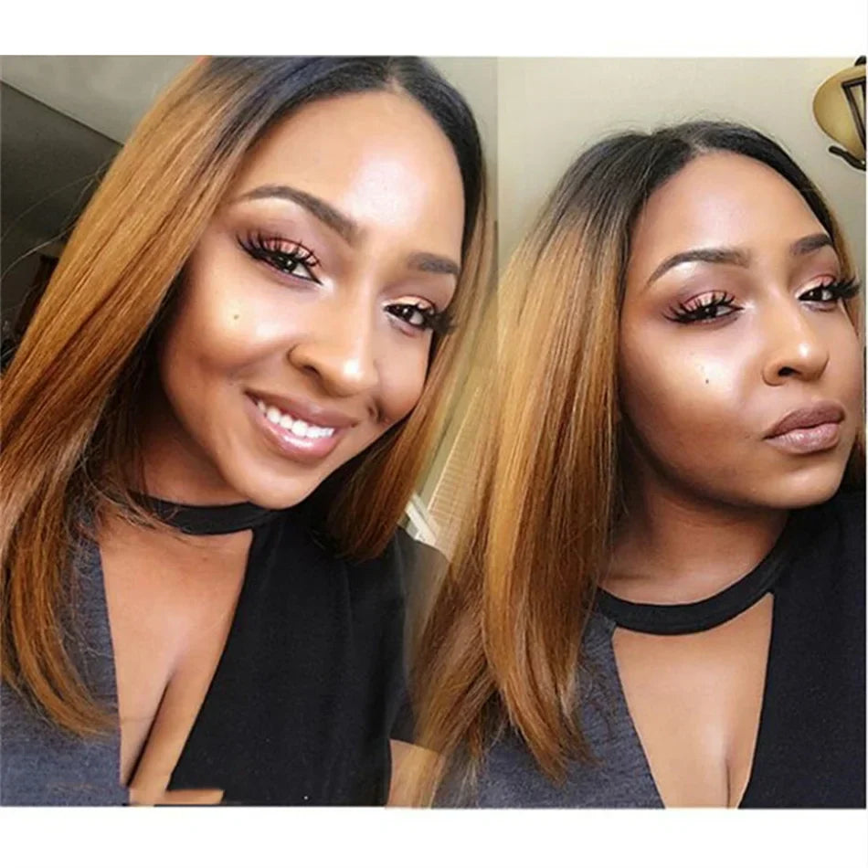 Short Bob Wig Ombre B/ Bob Straight Highlight