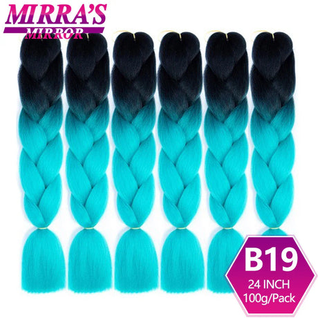 Jumbo Ombre Braids - Black, Brown, Blue, Pink