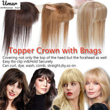 Hair Topper With Bangs Women Human Hair