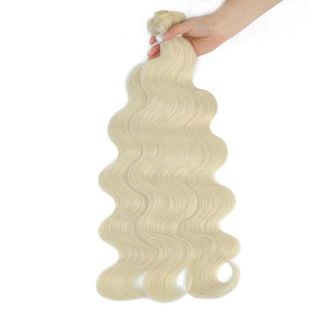 White Body Wave Hair Bundles Synthetic Natural Weave