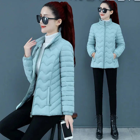 Winter Jacket Women New Short Parka Jacket Solid