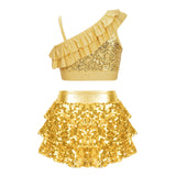 Kids Girls Sequins Hip Hop Dance Sets Ballarina