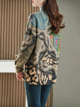 Winter Fashion Knitwear Women Luxury Loose Printed Diamond