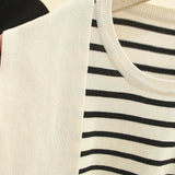 Woman Sweater Slim Fit High Strecth Striped