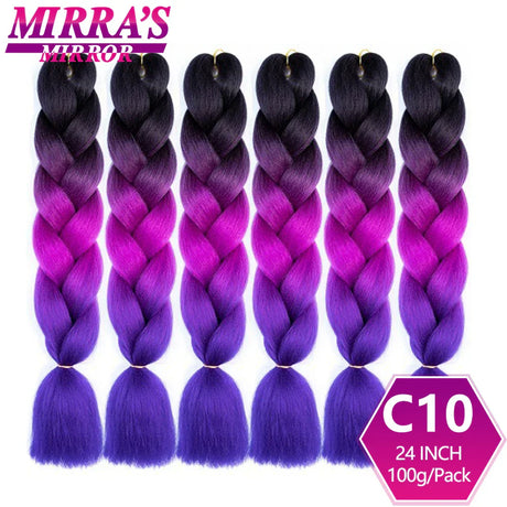 Jumbo Ombre Braids - Black, Brown, Blue, Pink