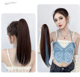 Long Wavy Straight Claw Clip On Ponytail Hair