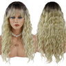 Synthetic Womens Wig Long Curly Hair Ash Blonde