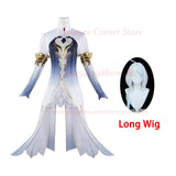 Furina Focalors Hydro Archon Cosplay Costume Wig Shoes