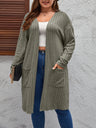 Plus Spring Autumn Midi Knitted Cardigan Women Casual