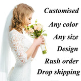 Gabriellar Exquisite Floral Print Pock Wedding Bridal Gowns