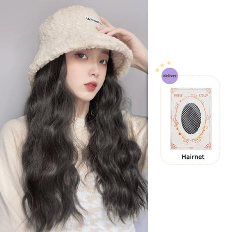 As Syntheti Curly Hair Lamb Wool Fisherman Hat