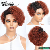 Short Pixie Curly Bob Wig Lace Front Human