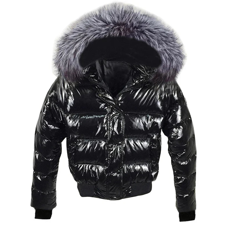 Fake Fur Parkas Waterproof Women Down Jacket Winter