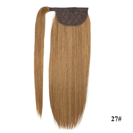 Straight Human Hair Ponytail Wrap Around Horsetail Clips-In