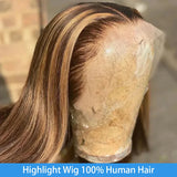 Density Highlight Honey Brown Curly Lace Front Human