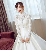 High Neck Lace Wedding Dress Jacket Capes Full