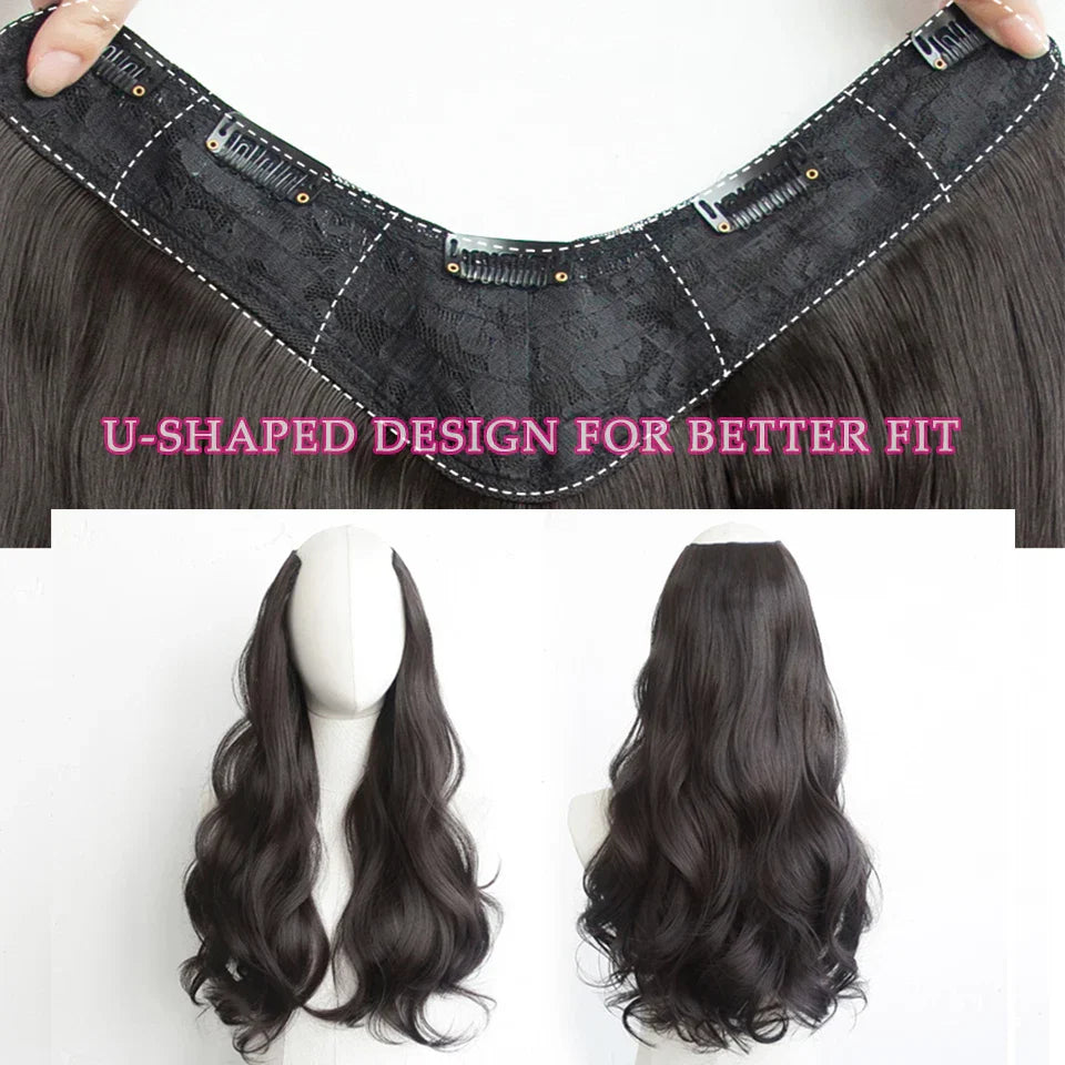 As-Part Synthetic Clip In Hair Extension Long Thick