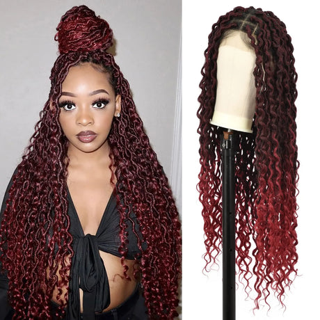 Kalyss Square Knotless Locs Briaded Wigs Full