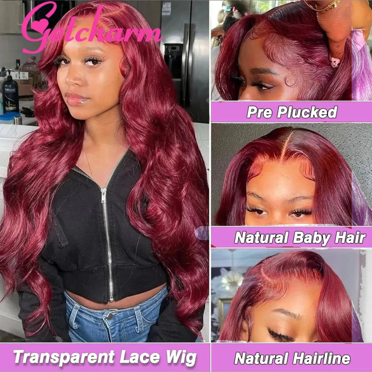 Burgundy Body Wave Lace Front Wig