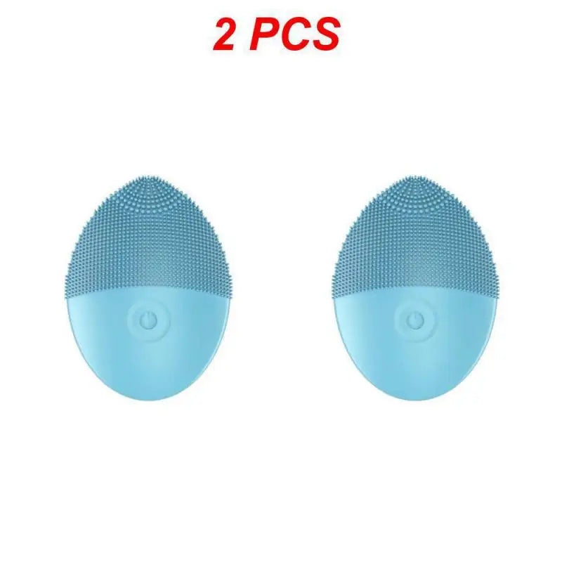 Electric Facial Cleansing Brush Silicone Ultrasonic Vibration