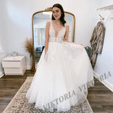Viktoria Pastrol Wedding Dresses V-Neck Backless Tulle For