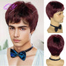 Synthetic Man Wigs Black Short Curly For Men