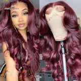 Red Lace Front Wig Human Hair Body Wave