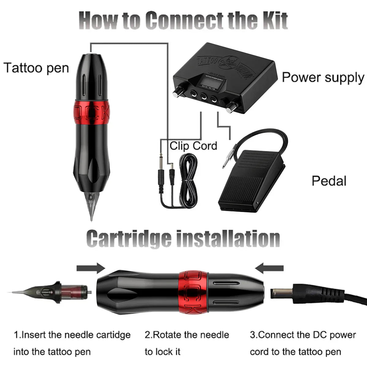 Complete Rocket Tattoo Machine Pen Wireless Tattoo Machine