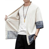 Men' Japanese Kimono Cardigan Loose Cotton Linen /