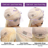 Human Hair Wigs 13X6 Straight Blonde Lace Front